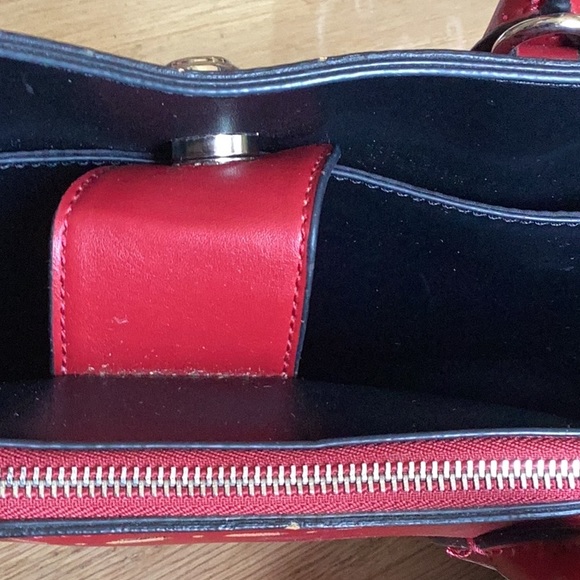 Nine West deep red media bag.  14”x10”x5”. Black interior - Picture 5 of 12